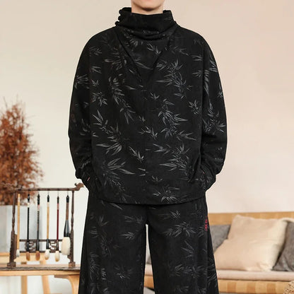 Men's Velvet Two-Piece Set – Loose Sweater & Harem Pants