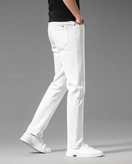 Men's Classic Stretch Straight Trousers - 98% Cotton Comfort Fit