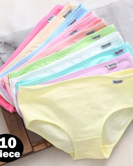 10 Piece Women's Cotton Seamless Boxer Briefs - Comfortable Breathable Underwear for Women