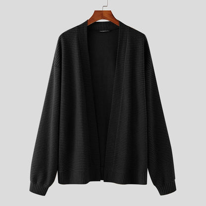 Incerun Men’s Knitted Loose Fit Long Sleeve Cardigan
