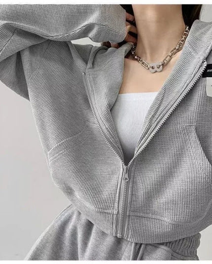 Women's Casual Hooded Zipper Sweater Jacket
