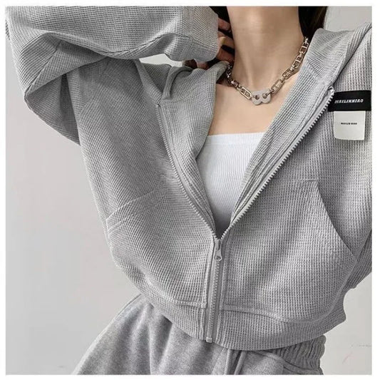 Women's Casual Hooded Zipper Sweater Jacket
