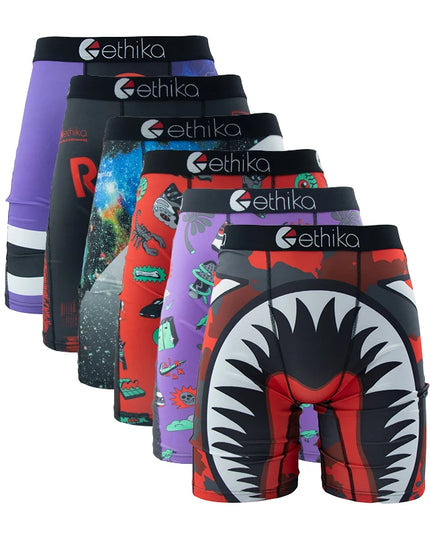 ETHIKA 6-Pack Men’s Breathable Boxer Briefs