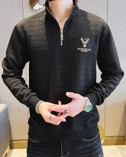 Men's Half-Zip Sweatshirt - Long Sleeve Casual Pullover for Men