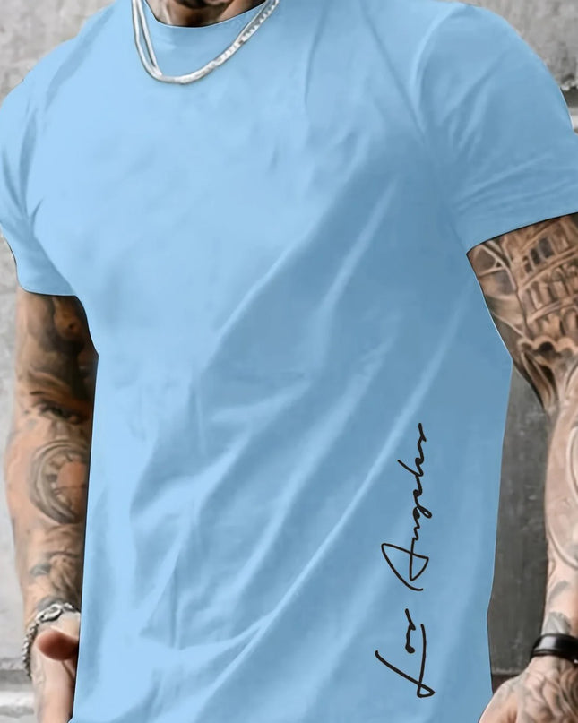 Men's Cotton T-Shirt with Los Angeles Print