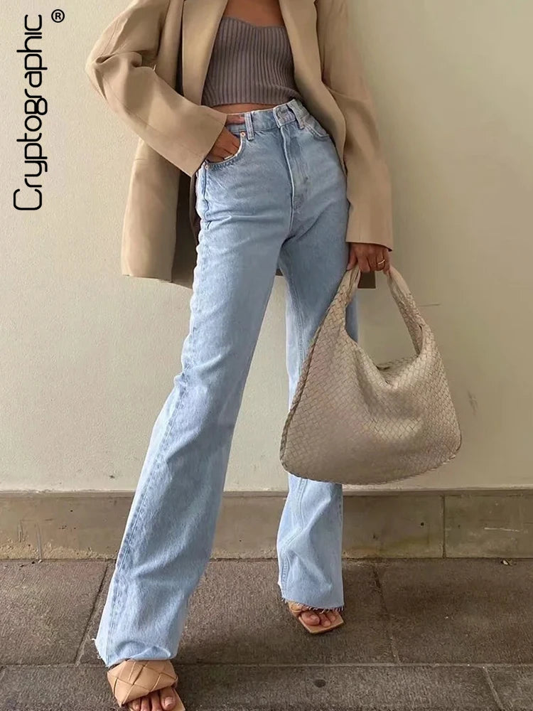Casual Straight Leg Denim Jeans for Women - Various Colors