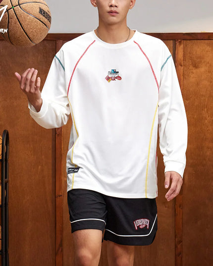 Veidoorn Men's Breathable Long Sleeve Athletic Sweater - Loose Fit, Comfortable Men's Sportswear