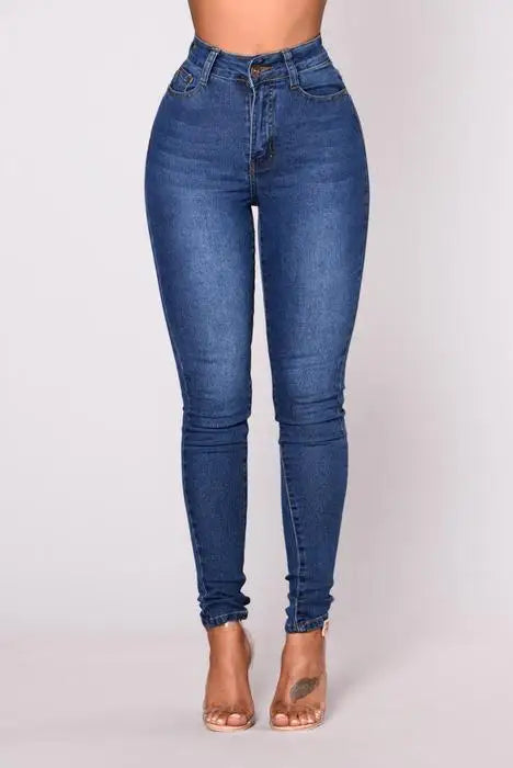 Women's High Waist Stretch Skinny Jeans - Slim Fit Denim Pants for Women