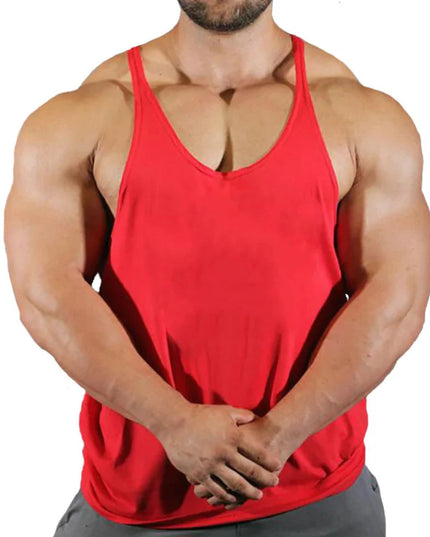 Men's Y-Back Cotton Tank Top – Breathable Activewear Vest