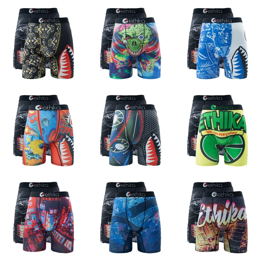 ETHIKA Men's 2-Pack Breathable Boxer Briefs Underwear