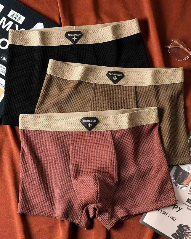 3-Pack Men's Ice Silk Boxers - Cool, Breathable, and Comfortable