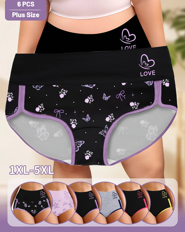 6-Pack Women's Multi-Color Tummy Control Mid-Rise Underwear