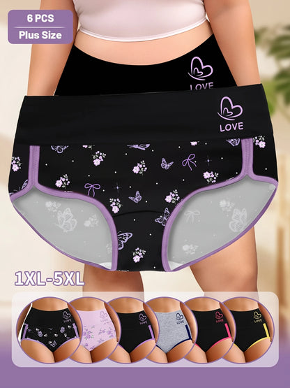 6-Pack Women's Multi-Color Tummy Control Mid-Rise Underwear