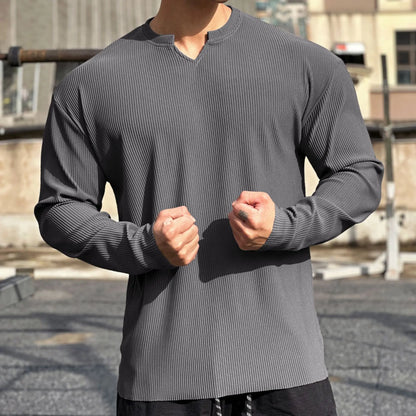 Loose Long-Sleeved Ribbed Drape Men's Sweater