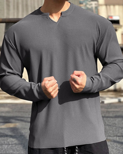 Loose Long-Sleeved Ribbed Drape Men's Sweater