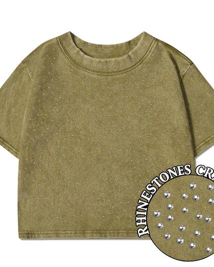 Women's Slim Fit Washed Cropped T-Shirt
