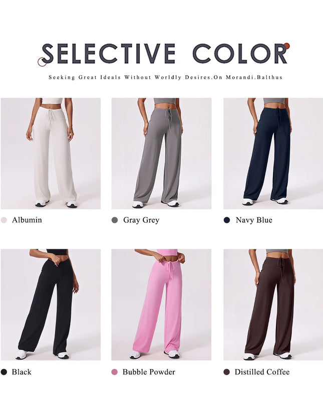 Women's Wide-Leg Sports Sweatpants with Loose Fit and Elastic Waist