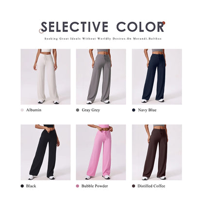 Women's Wide-Leg Sports Sweatpants with Loose Fit and Elastic Waist