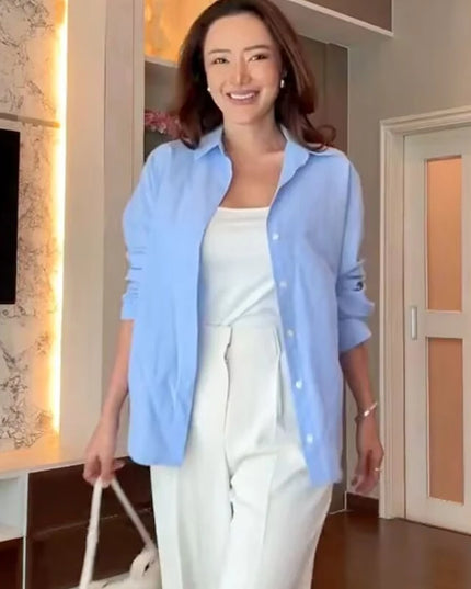 HXAO Women's Oversized Button-Up Shirt