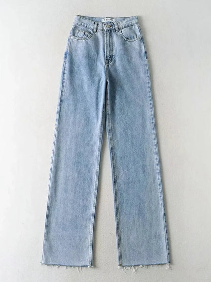 Casual Straight Leg Denim Jeans for Women - Various Colors