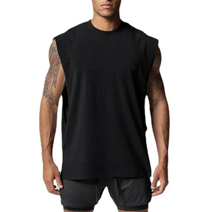 Men's Open Side Cut-Off Vest - Gym Tank Top for Men