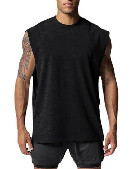 Men's Open Side Cut-Off Vest - Gym Tank Top for Men