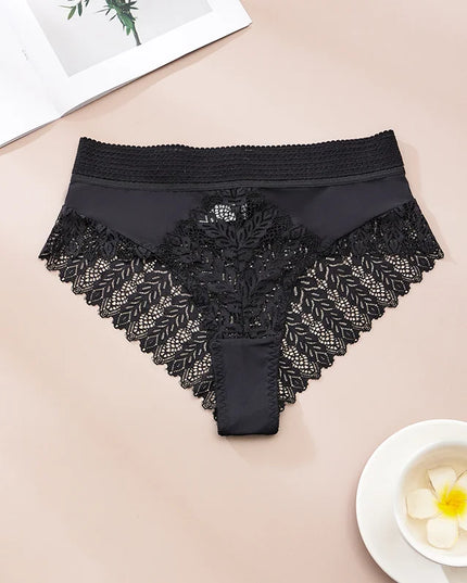 5-Pair Women's Lace High-Waist Sheer Triangle Panties