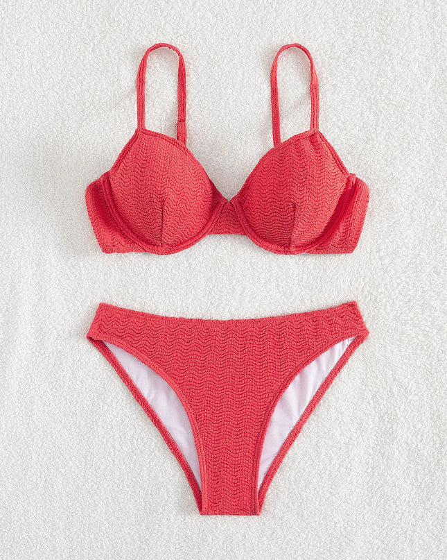 Women's Underwire Bikini with Push-Up and High-Waist Design