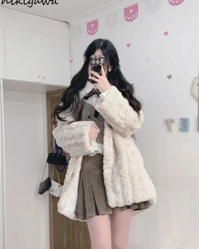 Women's Thickened Plush Coat – Warm, Cozy Winter Jacket for Women