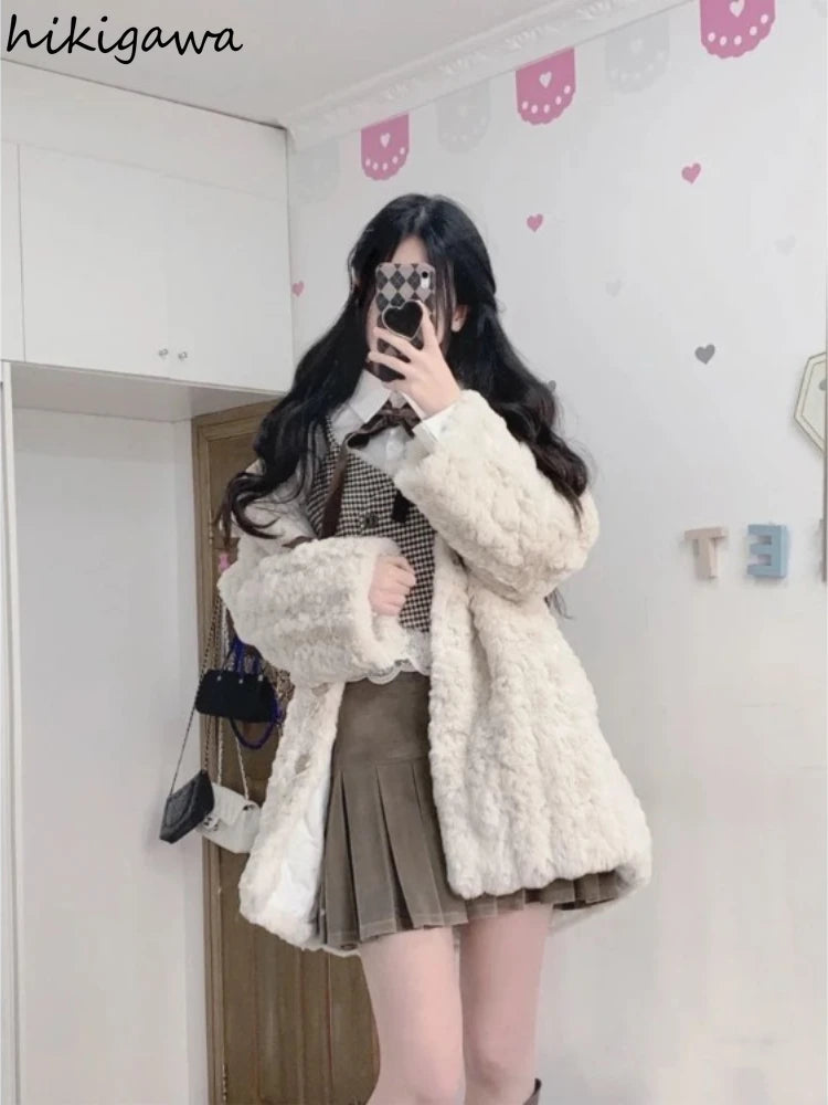 Women's Thickened Plush Coat – Warm, Cozy Winter Jacket for Women