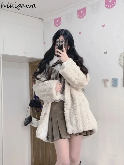 Women's Thickened Plush Coat – Warm, Cozy Winter Jacket for Women