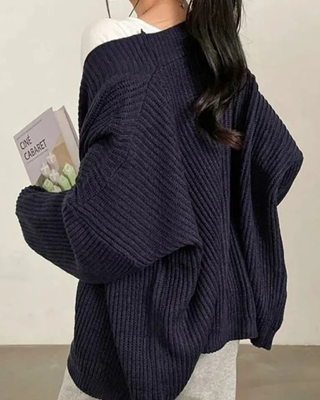 Korean-Inspired Oversized Cardigan Sweater for Women