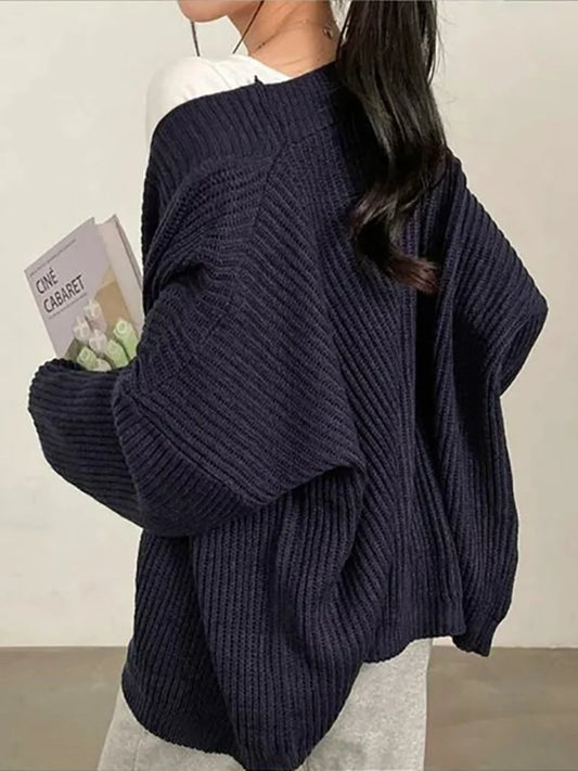 Korean-Inspired Oversized Cardigan Sweater for Women