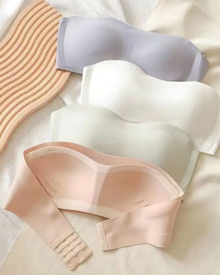 Seamless Strapless Tube Top Bra for Women – Thin Non-Slip Push-Up Design