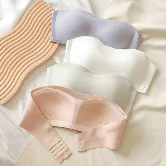 Seamless Strapless Tube Top Bra for Women – Thin Non-Slip Push-Up Design
