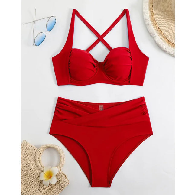Women's Bikini Swimwear Set with Push-Up Support – Two-Piece Beachwear
