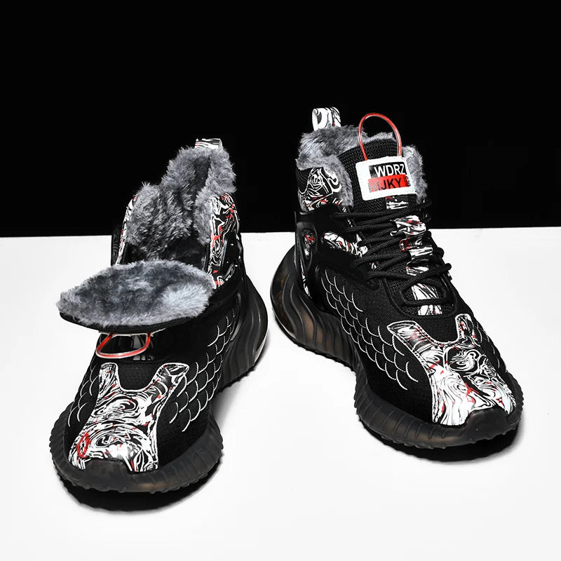 Men's Winter Boots - Warm Non-Slip Plush Sneakers for Men - Various Designs