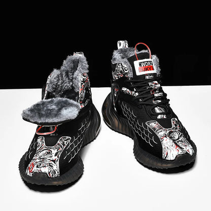 Men's Winter Boots - Warm Non-Slip Plush Sneakers for Men - Various Designs