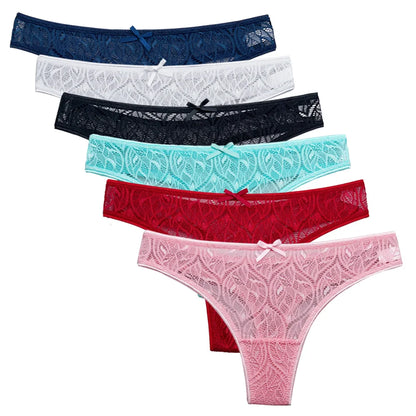 5-Piece Set of Women's Transparent G-String Thongs - Various Color Set