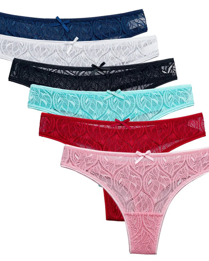 5-Piece Set of Women's Transparent G-String Thongs - Various Color Set