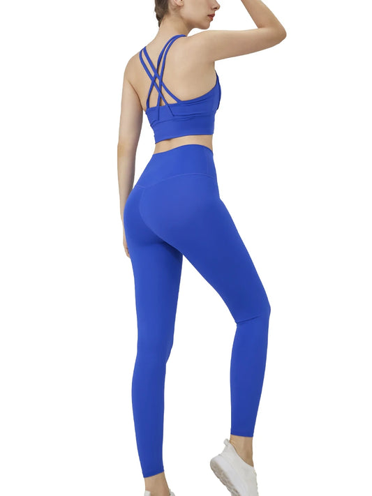 2-Piece Women's Yoga Set: Push-Up Bra and Leggings Combo -