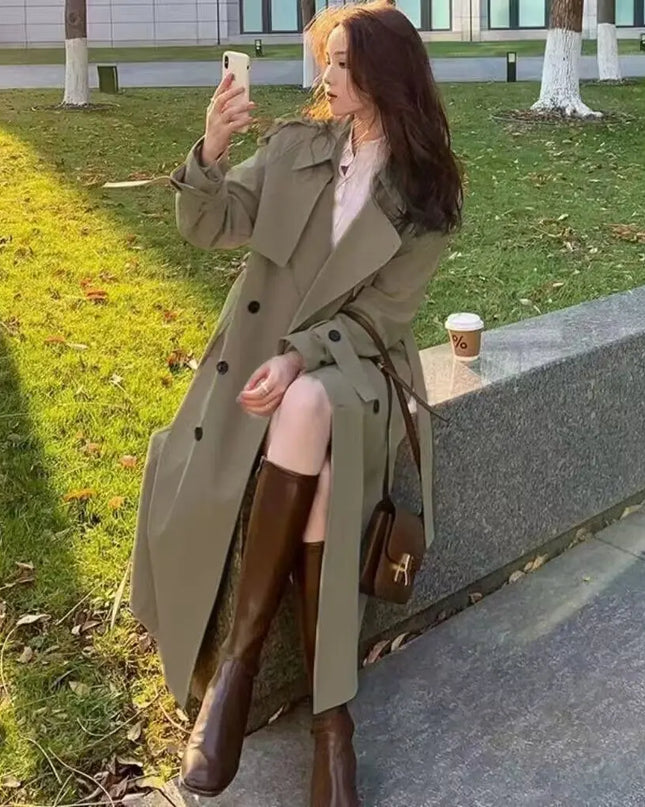 Women's Lace Trench Coat - Stylish Windbreaker Outerwear for Women