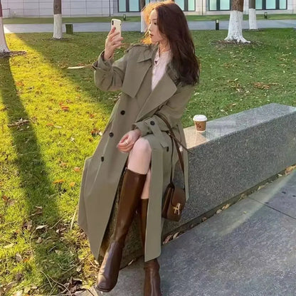 Women's Lace Trench Coat - Stylish Windbreaker Outerwear for Women