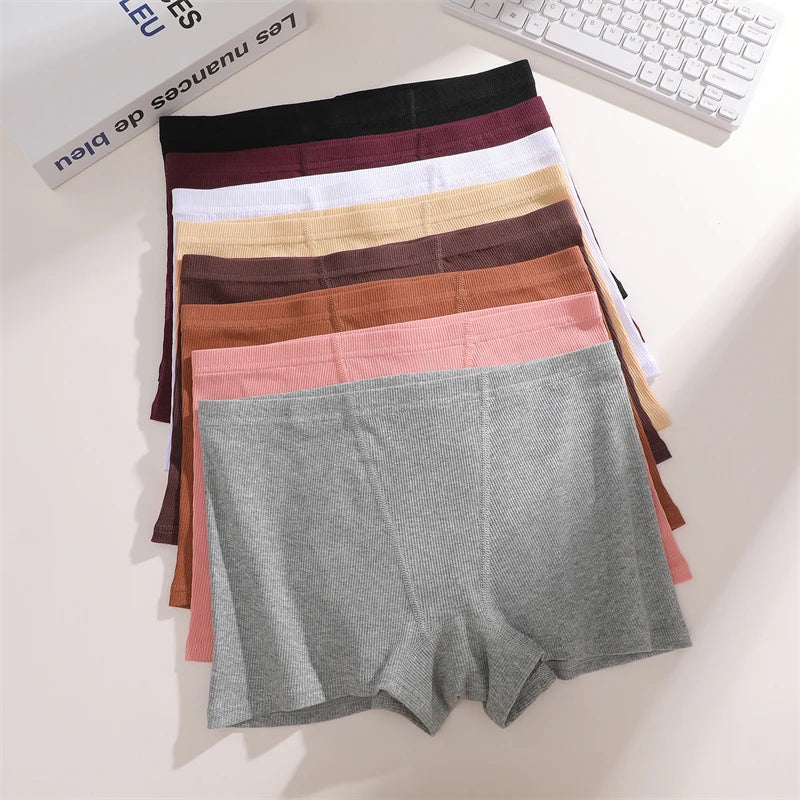 Set of 4 Women's Cotton Striped High-Waist Underwear