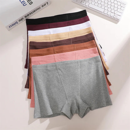Set of 4 Women's Cotton Striped High-Waist Underwear