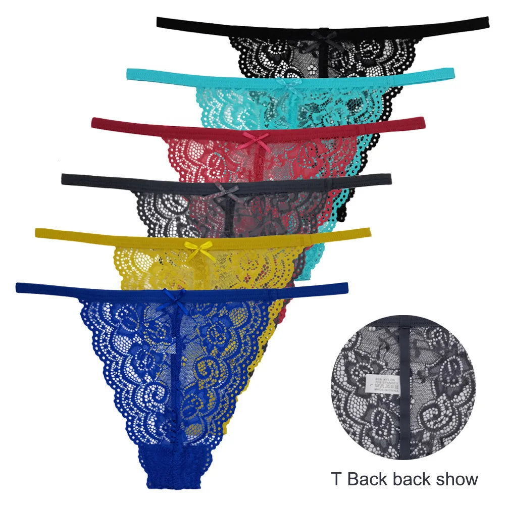 5-Piece Set of Women's Transparent G-String Thongs - Various Color Set