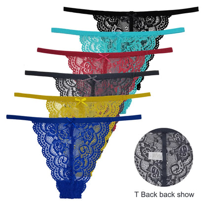 5-Piece Set of Women's Transparent G-String Thongs - Various Color Set