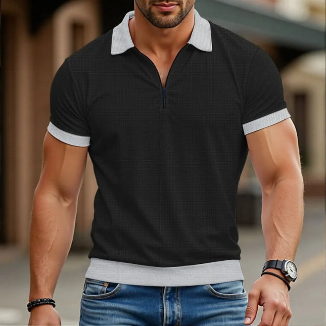 Men's Casual Fit Polo T-Shirt with Zipper