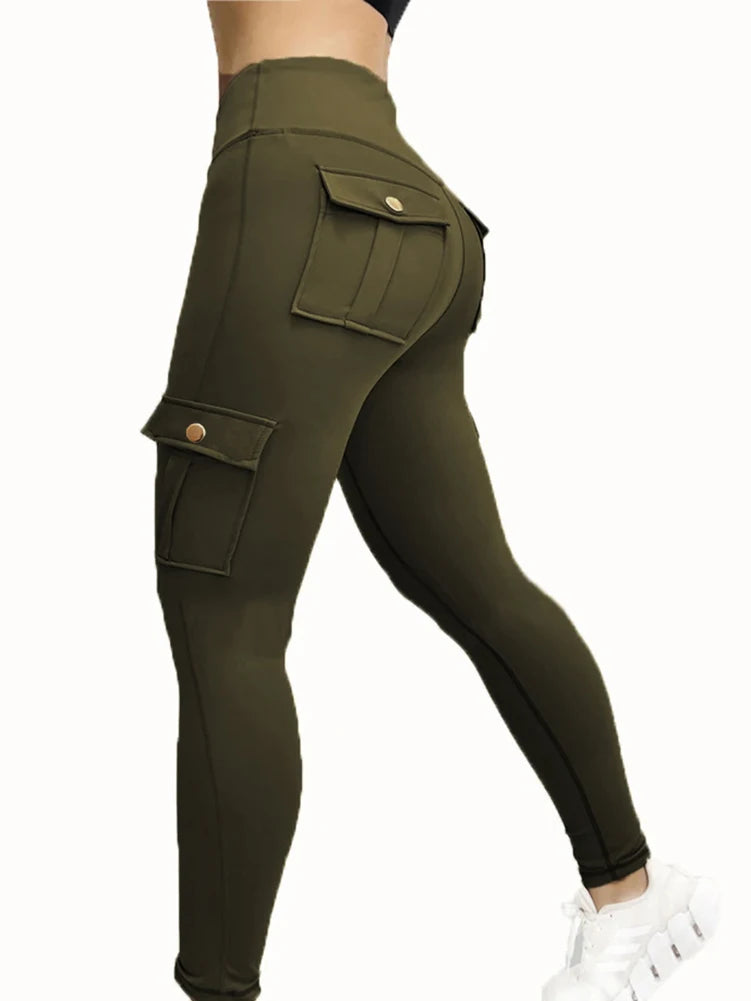 Women's High-Waist Skinny Stretch  Leggings With Side Pockets