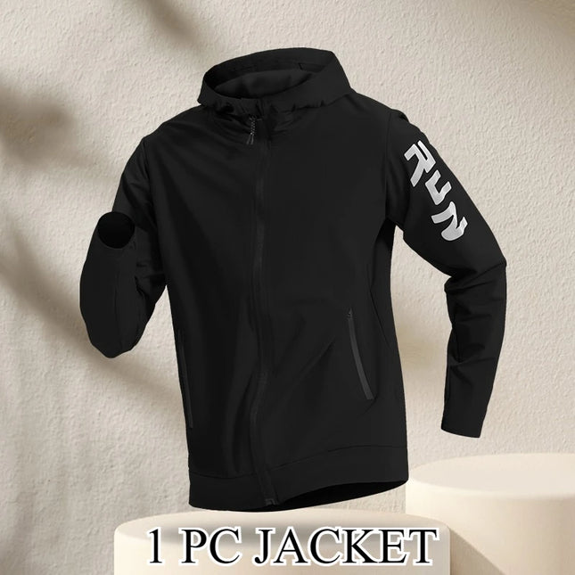 Men's Quick Dry Fitness Set: 2-Piece Jacket and Sweatpants Combo - Loose Fit
